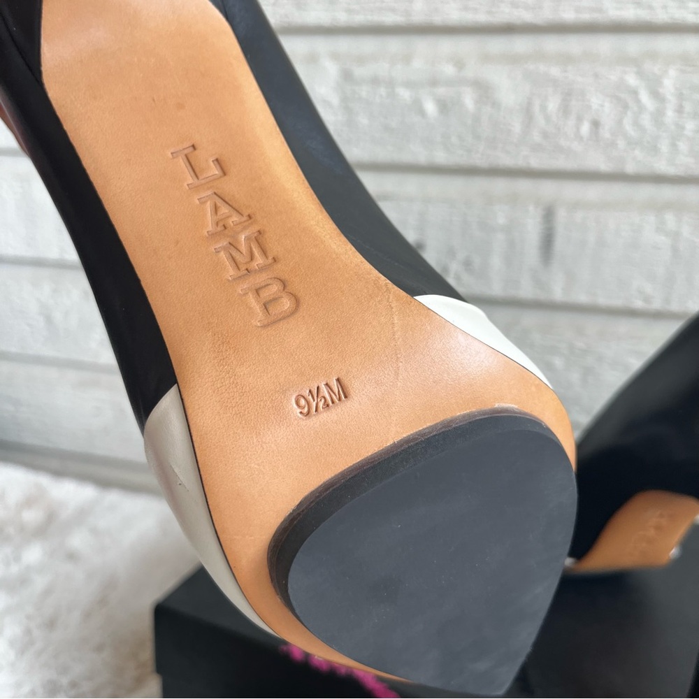L.A.M.B Black Leather Lamb Platform Colorblock Heels sz. 9.5 - Picture 6 of 8